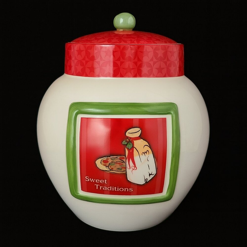Vintage Russ Berrie Christmas Traditions Ceramic Cookie Jar